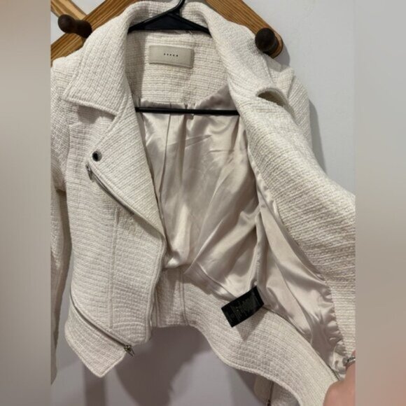 BlankNYC tweed moto jacket in ivory - Picture 6 of 13